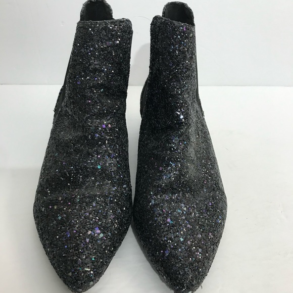 Topshop Shoes - Topshop Glitter Booties Ankle Black Size 38 8